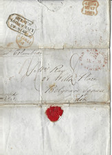 NSW PRE STAMP PART ENTIRE 1839 SYDNEY TO LO