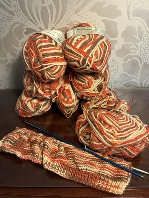 9 Minerva Shannon Ardina Yarn Wool Blend 3oz ea COLOR Indian Brown PLUS Needles