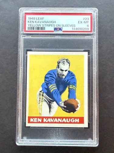 Ken Kavanaugh [Yellow Stripes on Sleeves] #23 1948 Leaf card