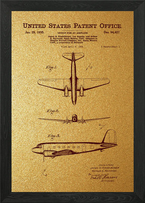 26 Douglas DC2 Plane Pat gerahmtes Wandbild Poster Leinwanddruck Bild