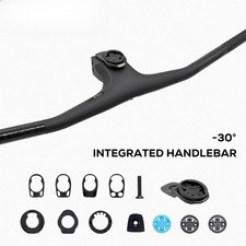 Carbon Fiber Road Bike Integrated Flat Bar with Spacers 70-100mm Internal Cable