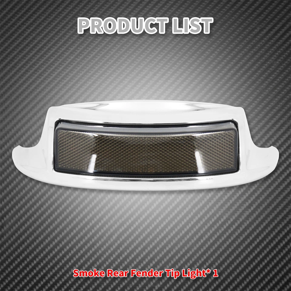 Rear Fender Tip Light Smoke Lens Turn Signal Fit For Harley Touring 2009-2023 - Image 3 of 4