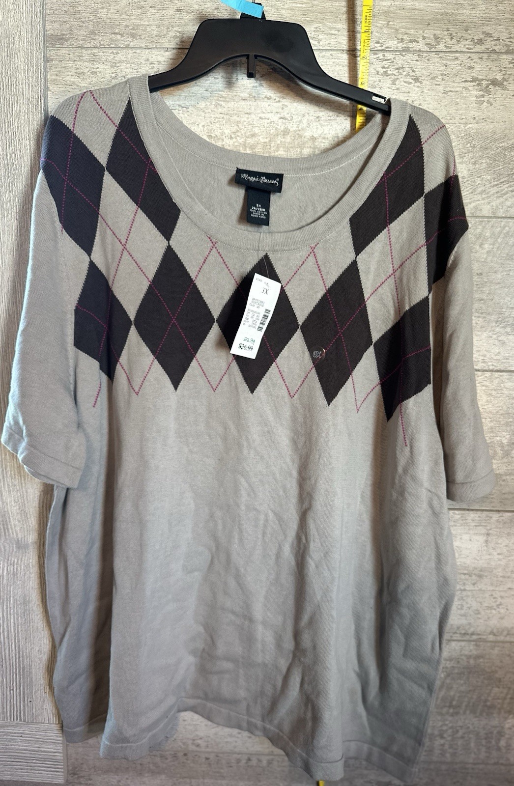 Maggie Barnes Catherines Women's Size 3X  Short Sleeve Sweater