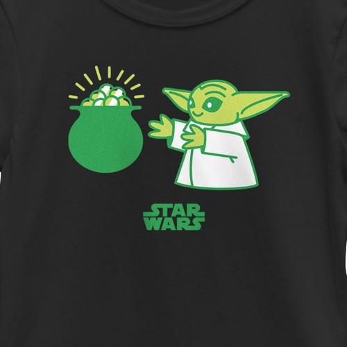 Girl's Star Wars: The Mandalorian St. Patrick's Day Grogu Pot of Gold T-Shirt - Picture 2 of 8