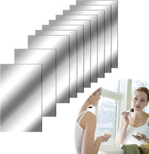 10 Pcs Self Adhesive Mirror Tiles - Flexible Acrylic Non Glass Sheet for Wall De