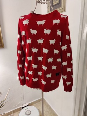 Charter Club Pullover ''Black Sheep'' rot Baumwollmischung Gr. M Princess Diana...