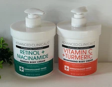 ( 2) Advanced Clinicals Vitamin C + Turmeric & Retinol Niacinamide Body Cream