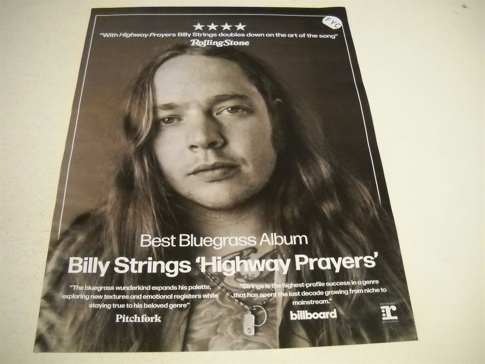 Rufus Du Sol and Billy Strings Best 2-sided 2025 Promo Display Ad
