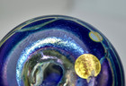 Vtg 1993 Colin Heaney Studio Art Glass Blue Iridescent Paperweight Australia — photo 8