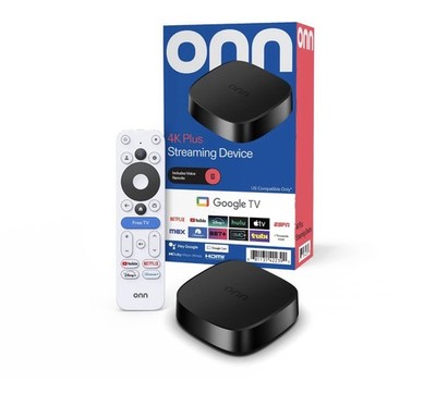 Onn Google TV 4K Plus Ultra HD Streaming Box Device 16GB, 2Gb Ram