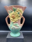 Roseville Pottery 60-7 Peony Double Handle Vase