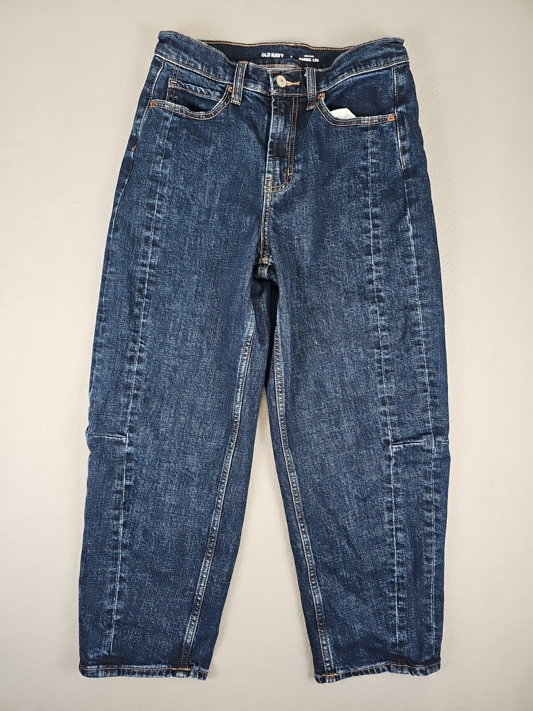 Old Navy High Rise Baggy Barrel Leg Jeans Women's 28x25 Dark