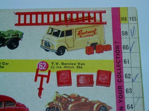 Replacement red plastic parts for Lesney Matchbox #62b TV Repair Vans