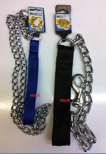 4MM/6MM DOG CHAIN LINK LEAD HEAVY DUTY STRONG METAL PET WITH CLIP HOLDING STRAP 