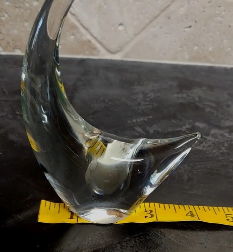 Art Glass Swan Figurine Clear - Holiday Imports - Signed - Picture 7 of 7