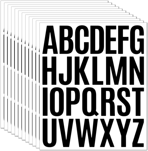 10 Sheet Letter Stickers - 2 Inch Black Vinyl Self Adhesive Alphabet Stickers St - Bild 12 von 12