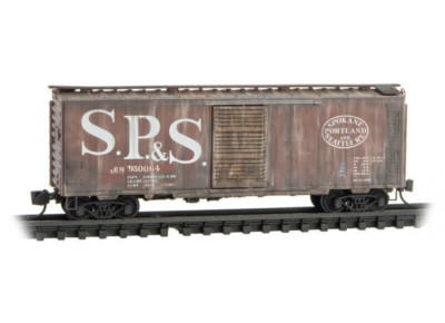 N Scale Micro-Trains #020 44 850 Spokane Portland & Seattle 40' Boxcar Weathered