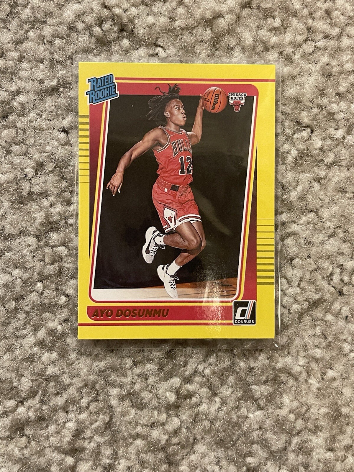 2021-22 Panini Donruss Yellow Flood #221 Ayo Dosunmu RC Rookie Bulls
