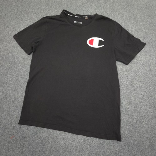 Champion Shirt Womens SMALL black cotton Casual Tshirt Short Sleeve logo Size S - Picture 4 of 9