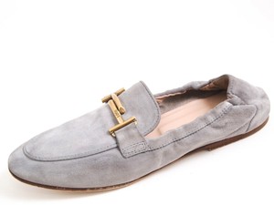 gray suede mules