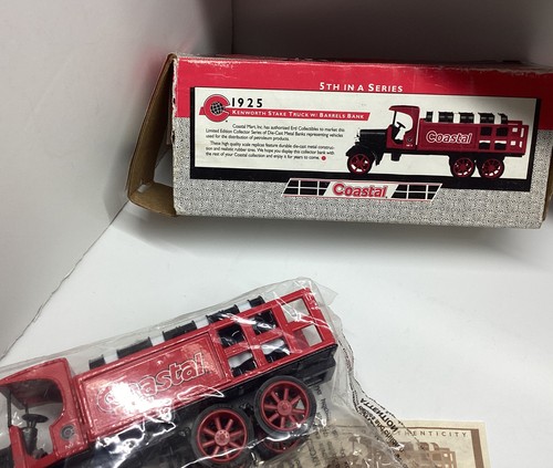 Ertl Coastal 1925 Kenworth Stake Truck with Barrels Diecast Coin Bank 9" L NIB - Picture 4 of 6