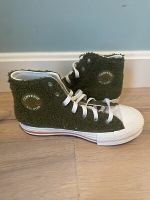 Chuck Taylor Converse All Star Eva Platform High GS Dark Moss Size 5 Juniors New
