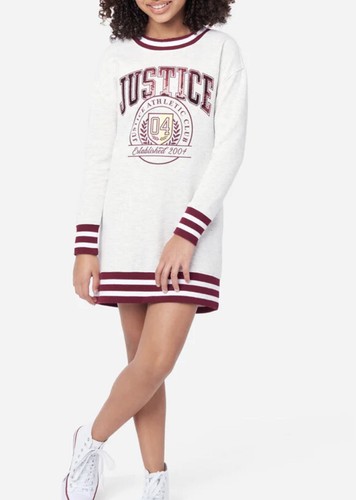 Justice Girl's Size 12-14 Sweatshirt Dress in Pearl Heather New with Tags |  eBay