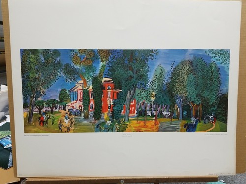 Raoul Dufy Vintage Print "Paddock at Deauville" 22"×28" 1960's Spadem Prints - Picture 10 of 10