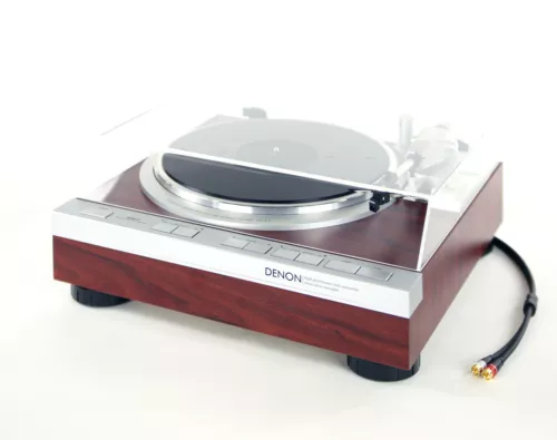Restaurierter Plattenspieler Turntable Denon DP-47F Rosenholzfolie inkl. Haube