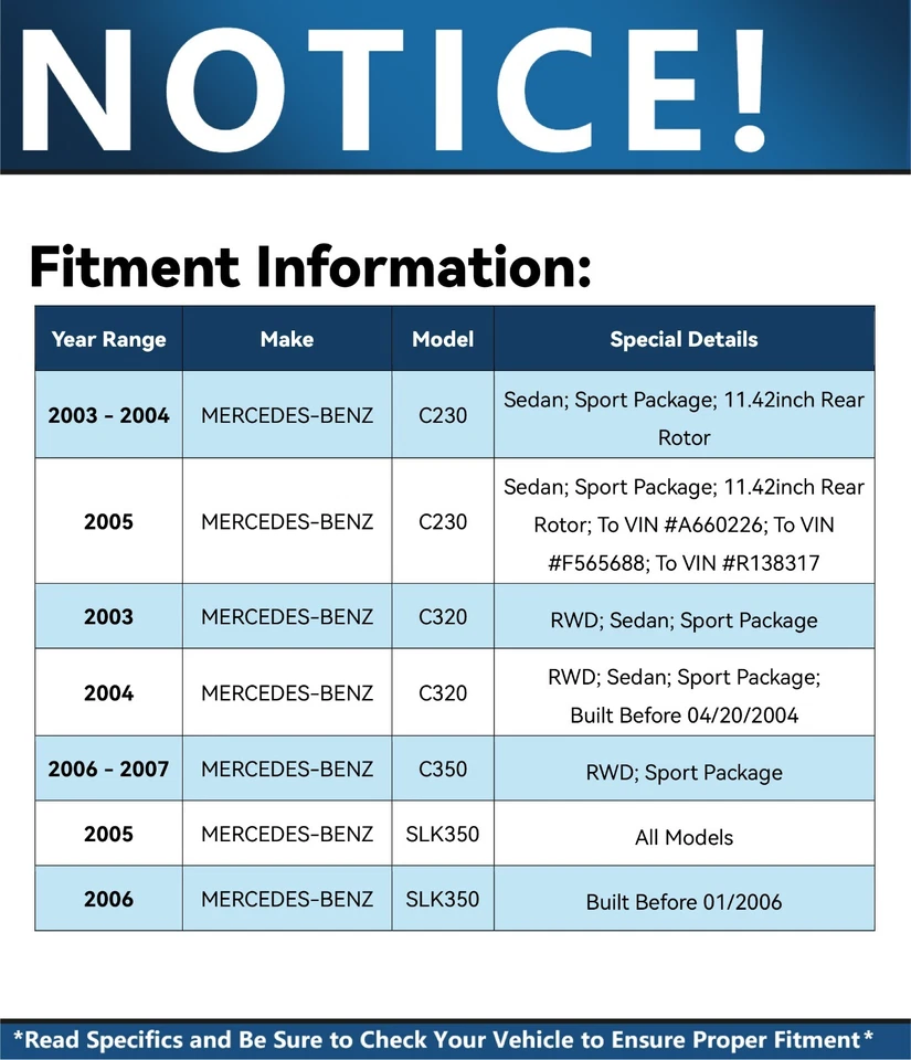 Front and Rear Ceramic Brake Pads for Mercedes-Benz C230 C320 C350 SLK350 RWD - Image 2 of 4
