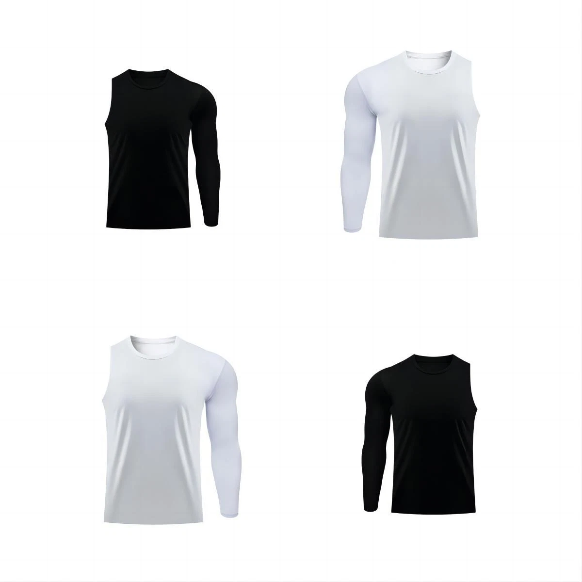 New Compression Shirts for Men 1/2 Single Arm Long Sleeve Athletic Base  Layer Undershirt Gear T Shirt for Workout Basketball