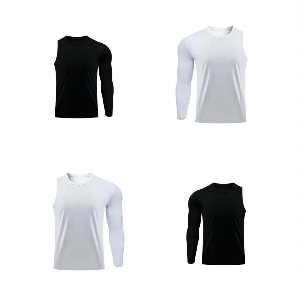 Basketball Compression Shirt One Arm Long Sleeve Athletic Baselayer Undershirt - Image 2 of 4