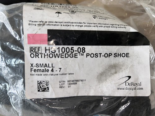 DeROYAL DARCO ORTHOWEDGE SHOE, POST-OP, BLACK, XSmall 4-7 Female - 第 4/4 張圖片