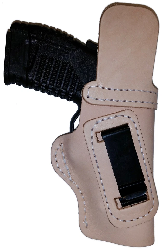 LT TAN CUSTOM OWB Leather Gun Holster U CHOOSE:rh,lh-laser-slide-cant-belt-mag - Image 2 of 4