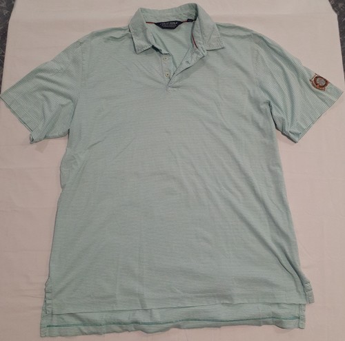 Ralph Lauren Polo Golf Men's XL Short Sleeve Polo Shirt Blue White Stripes - Picture 3 of 10