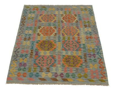 Afghan Kelim 173 x 128 cm Handgewebter Orient Kelim kleine Brücke Neu Multicolor