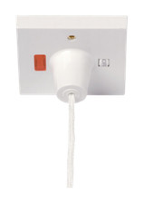 Shower Pullcord Switch 50A DP With Mechanical ON/OFF & Neon CLICK PRW211
