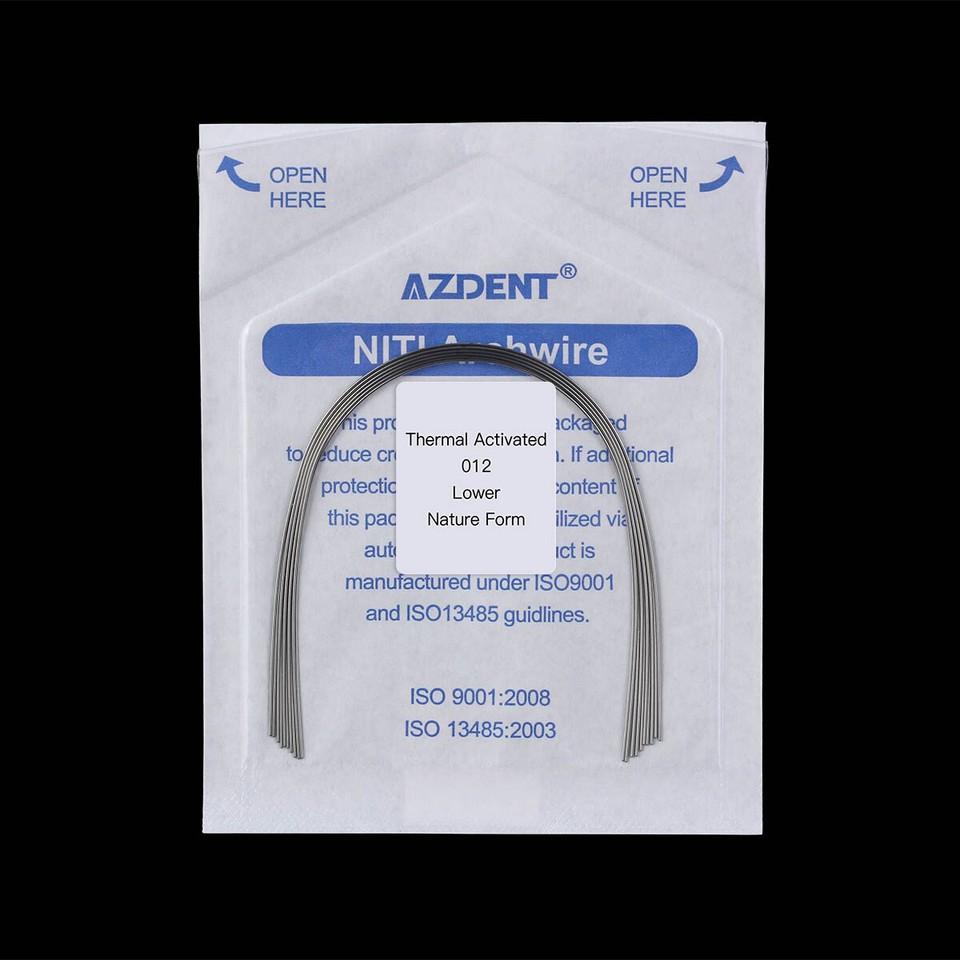 20 Sachets De Fils Orthodontiques NITI Rectangulaires à Activation Thermique - Marque AZDENT