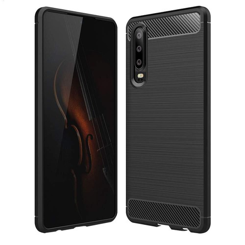 COVER IN SILICONE CARBON LOOK per SMARTPHONE - RESISTENTE CUSTODIA NERO - Foto 43 di 151