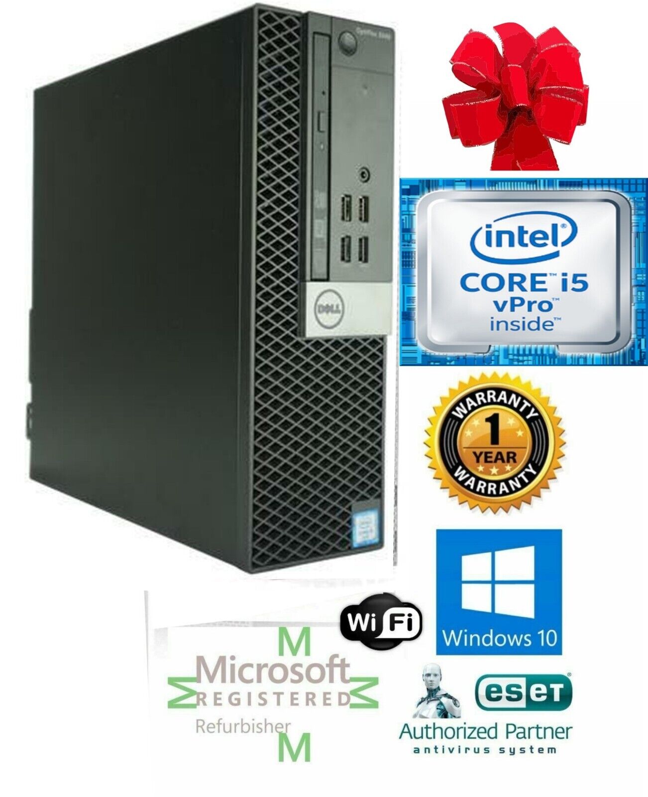 Dell 3040 PC SFF Intel i5 6500 3.40g 16GB  240GB SSD  Windows 10 Pro HDMI Wifi