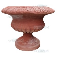 VASO A CALICE COPPA EXC. CM. 44 IN TERRACOTTA TOSCANA VASI FIORI ARREDO GIARDINO