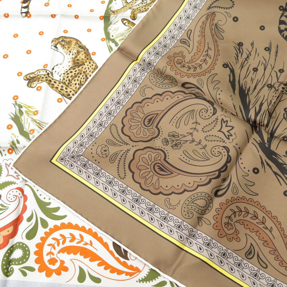 HERMES 最新作 スカーフ シルク カレ90 Brode Guepards Bandana Guepards Bandana double face scarf 90 | Hermès USA