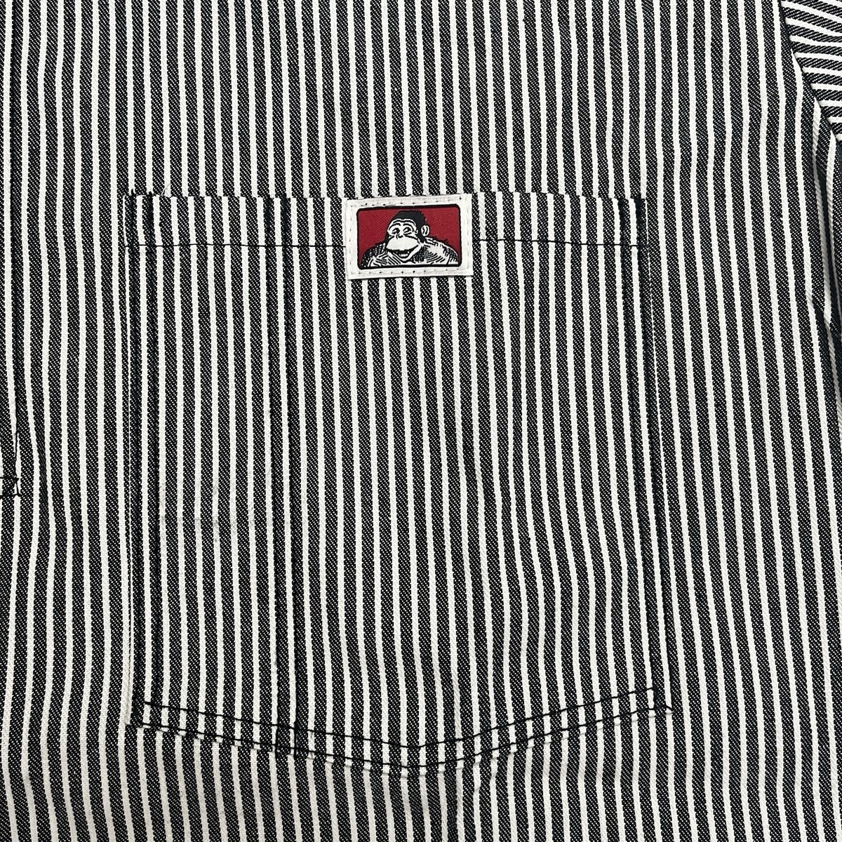 Vintage Ben Davis 1/2 Zip Black Hickory Stripe Mens Shirt USA Made