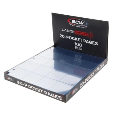 400 BCW Coin Album Pages 20 2x2 Pockets PVC Free Top Load For 3 Ring Binders New