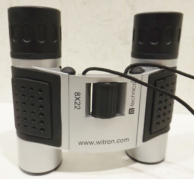 schönes kleines Fernglas M-Technic 8 x 22 witron.com schwarz/silber mit Tasche