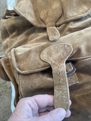 Vintage Suede Leather Backpack Buy It Now! Great Price! - Picture 12 of 16
