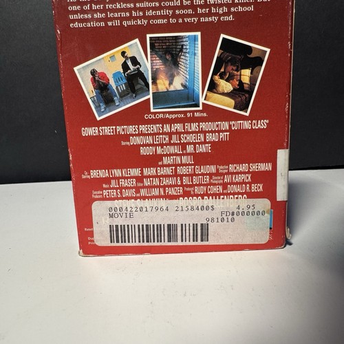 Cutting Class (1989) 1995 RELEASE- Slasher Film VHS Starring Brad Pitt - Bild 5 von 6