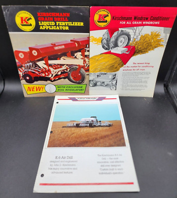 Kirschmann Air Drill Conditioner Applicator LOT Sales Salesman Dealer Brochure