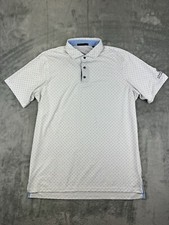 GREYSON Golf Polo Shirt Men's Large White Print All Over Short Sleeve Geometric