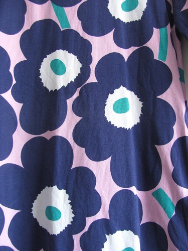 MARIMEKKO UNIKKO HUIKEA PINK PURPLE FLORAL JERSEY KNIT DRESS COTTON POCKETS XS - Imagen 5 de 16